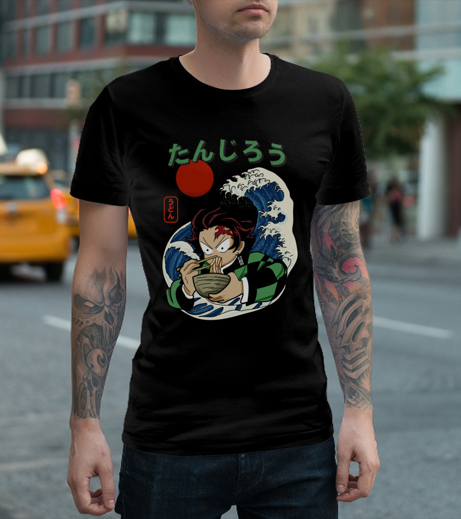 Tanjiro Ramen Wave Kanagawa うどん Kimetsu No Yaiba Demon Slayer T-Shirt