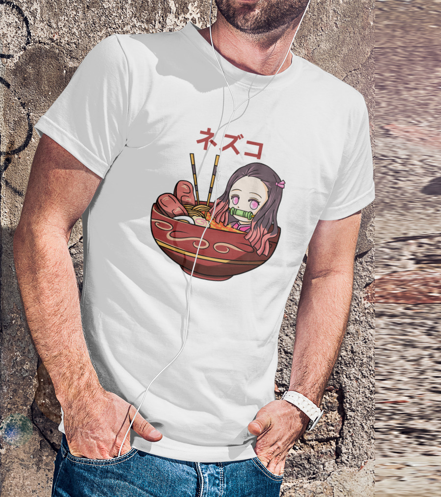 Nezuko Ramen Bowl Kimetsu No Yaiba Demon Slayer Character T-Shirt