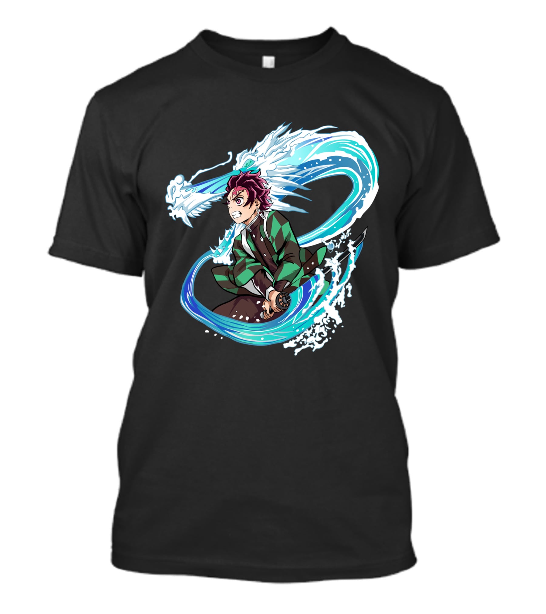 Demon Slayer Kimetsu No Yaiba Tanjiro Kamado Water Breathing Technique Dragon Wave T-Shirt