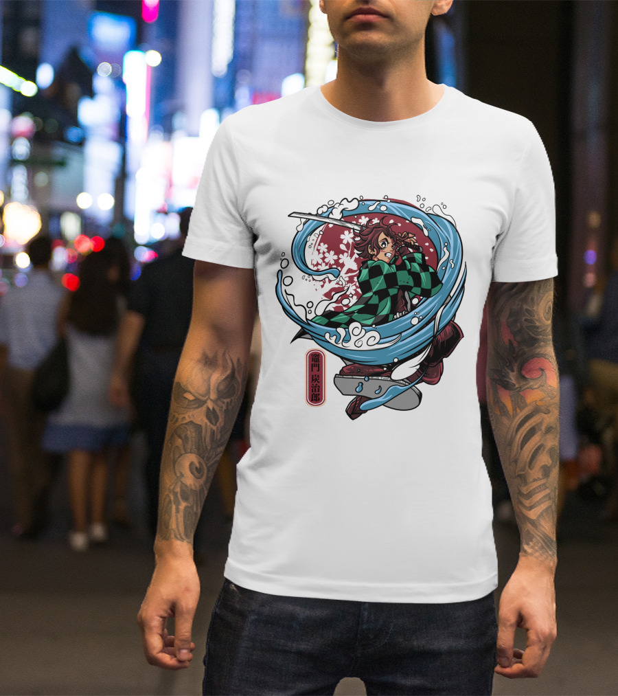 Demon Slayer Kimetsu No Yaiba Tanjiro Kamado Water Breathing Technique T-Shirt