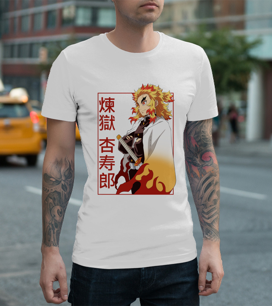 Demon Slayer Kimetsu No Yaiba Rengoku Kyojuro Flame Hashira T-Shirt