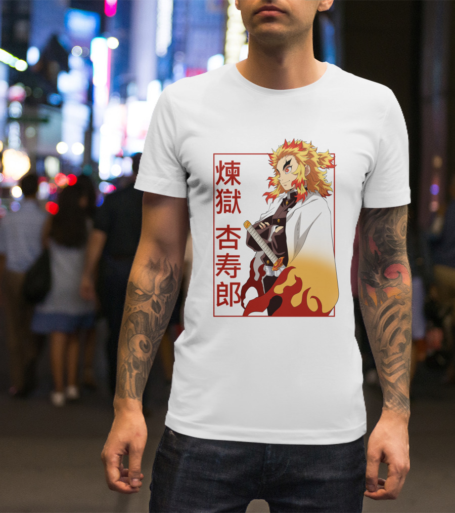 Demon Slayer Kimetsu No Yaiba Rengoku Kyojuro Flame Hashira T-Shirt
