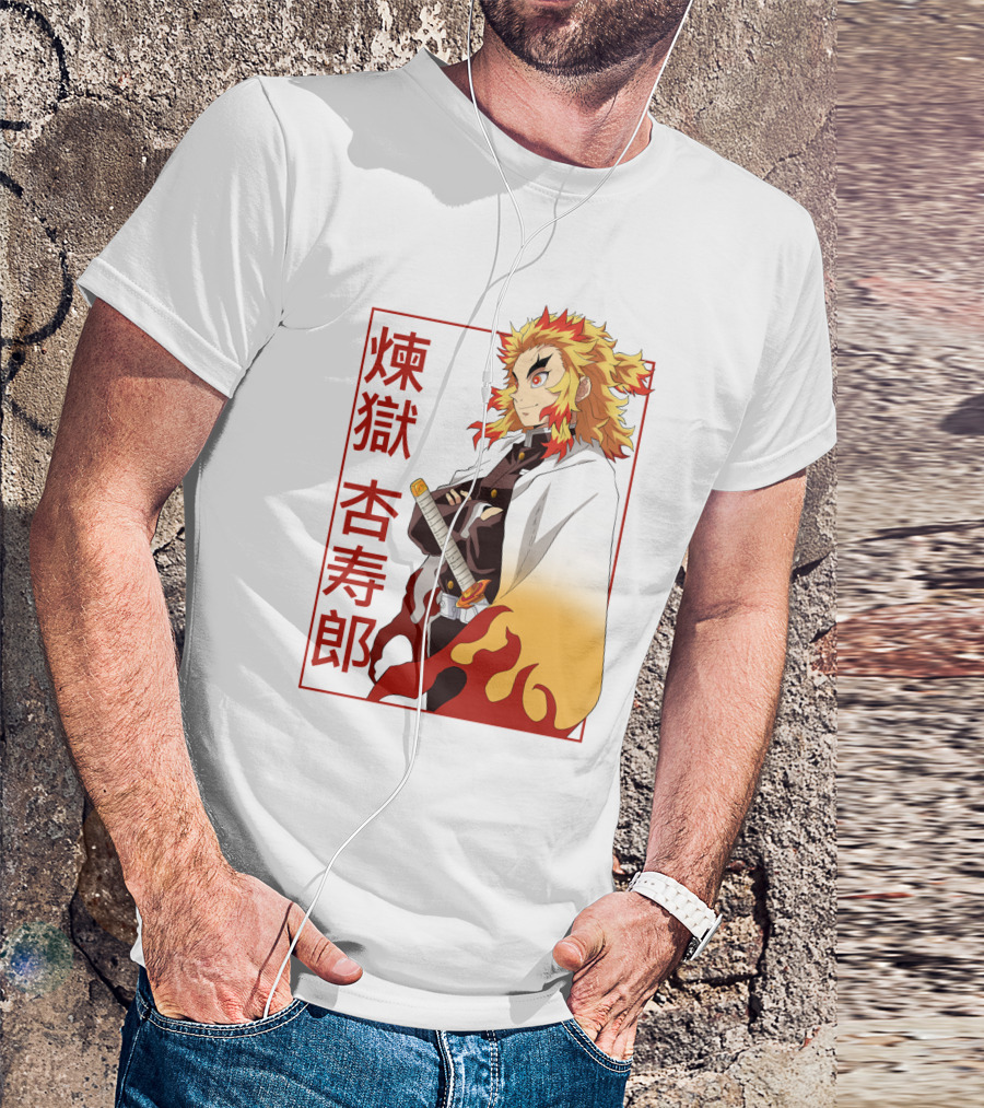 Demon Slayer Kimetsu No Yaiba Rengoku Kyojuro Flame Hashira T-Shirt