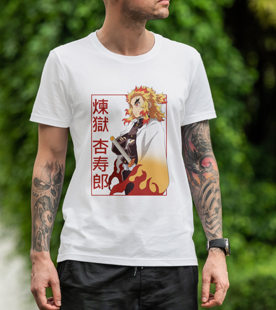 Demon Slayer Kimetsu No Yaiba Rengoku Kyojuro Flame Hashira T-Shirt