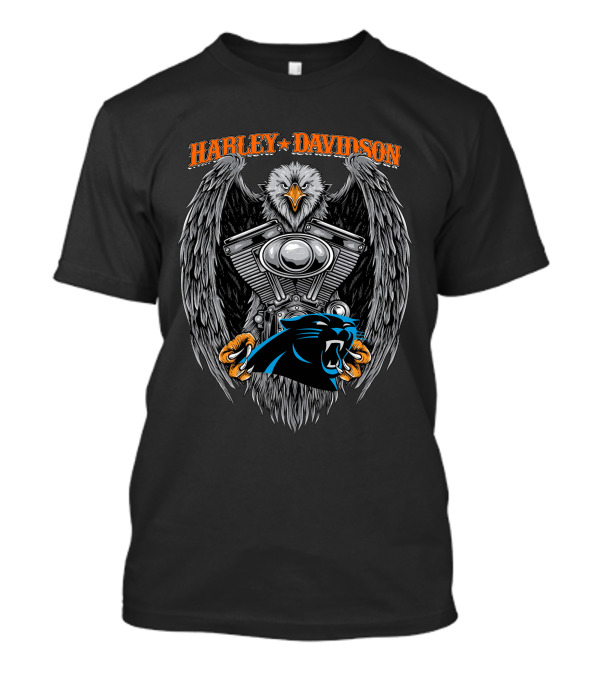 Harley Davidson Eagle Engine Carolina Panthers T-Shirt