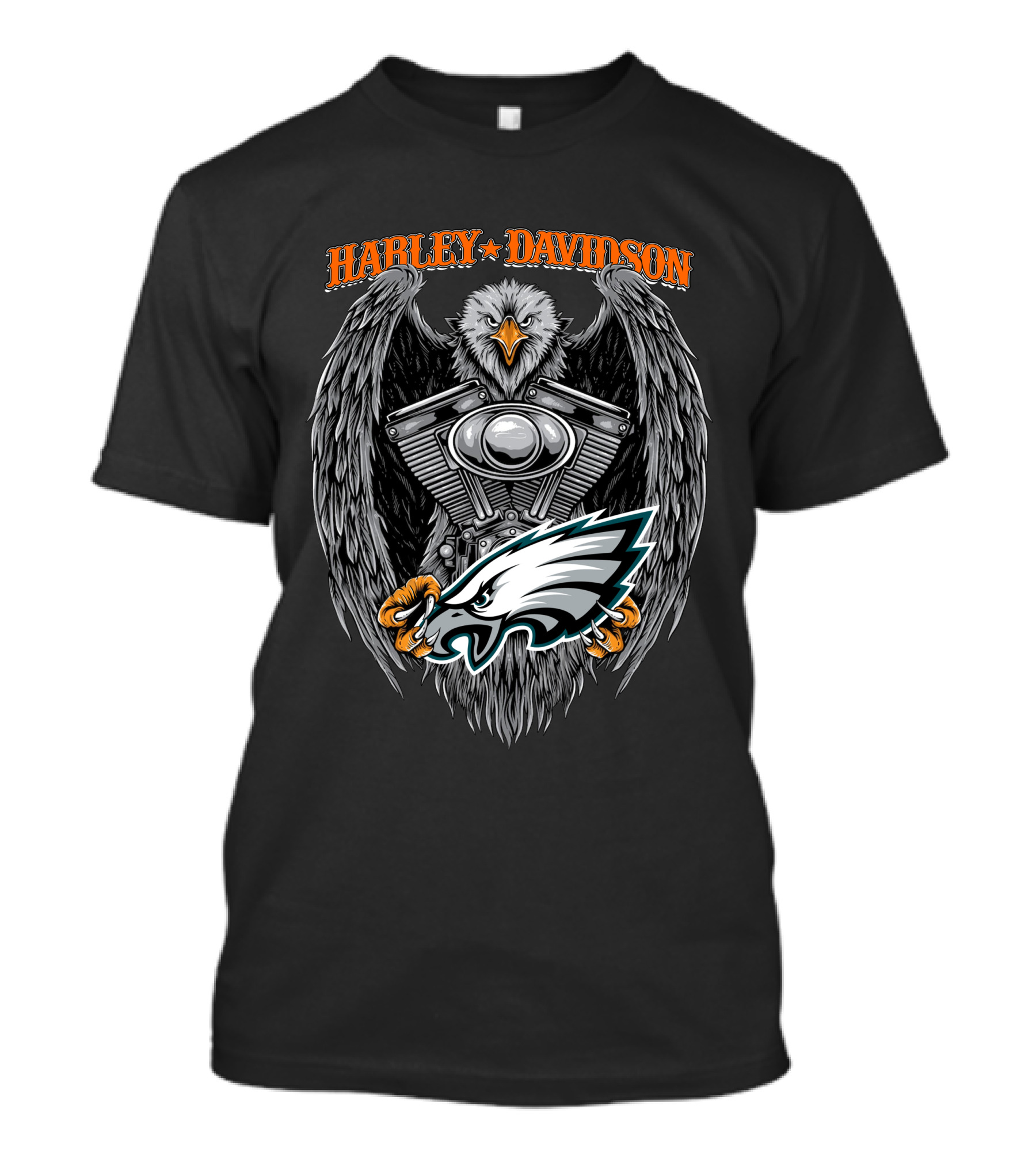 Harley Davidson Philadelphia Eagles Engine Eagle T-Shirt