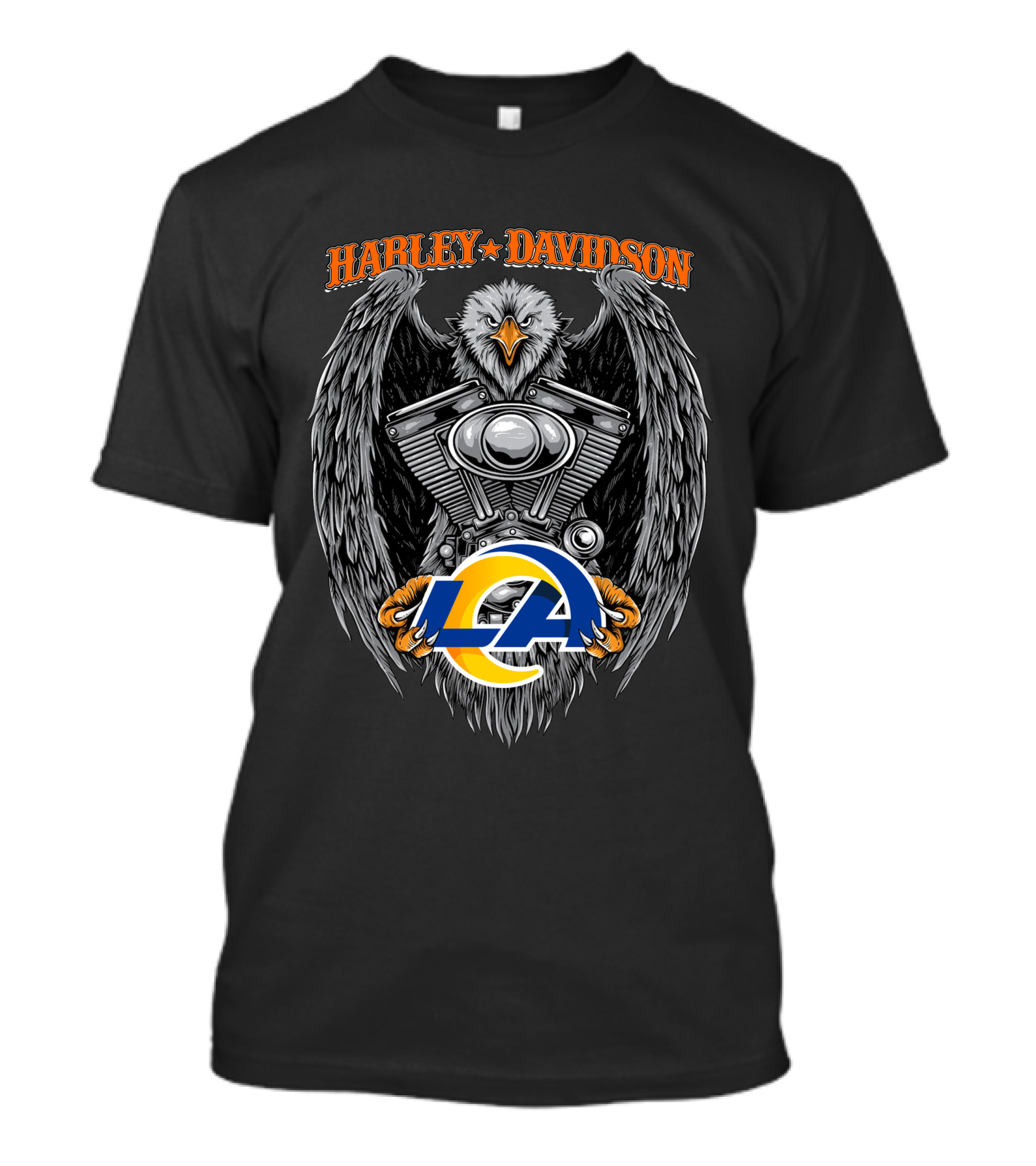 Harley Davidson Eagle Engine Los Angeles Rams T-Shirt