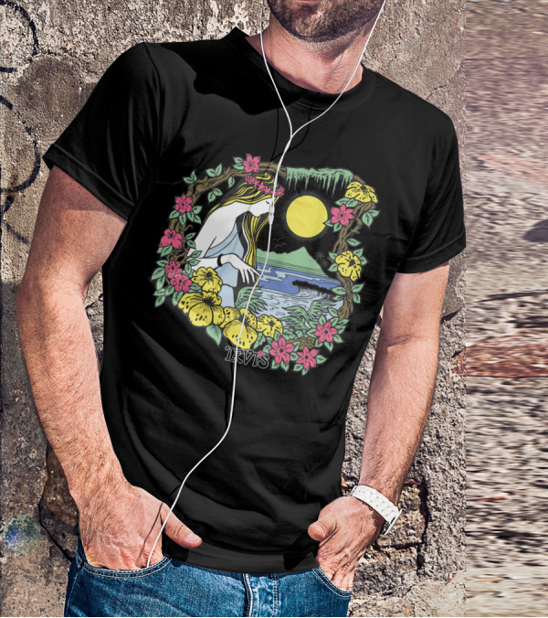 Levis Nature Goddess Tropical Paradise Scene T-Shirt