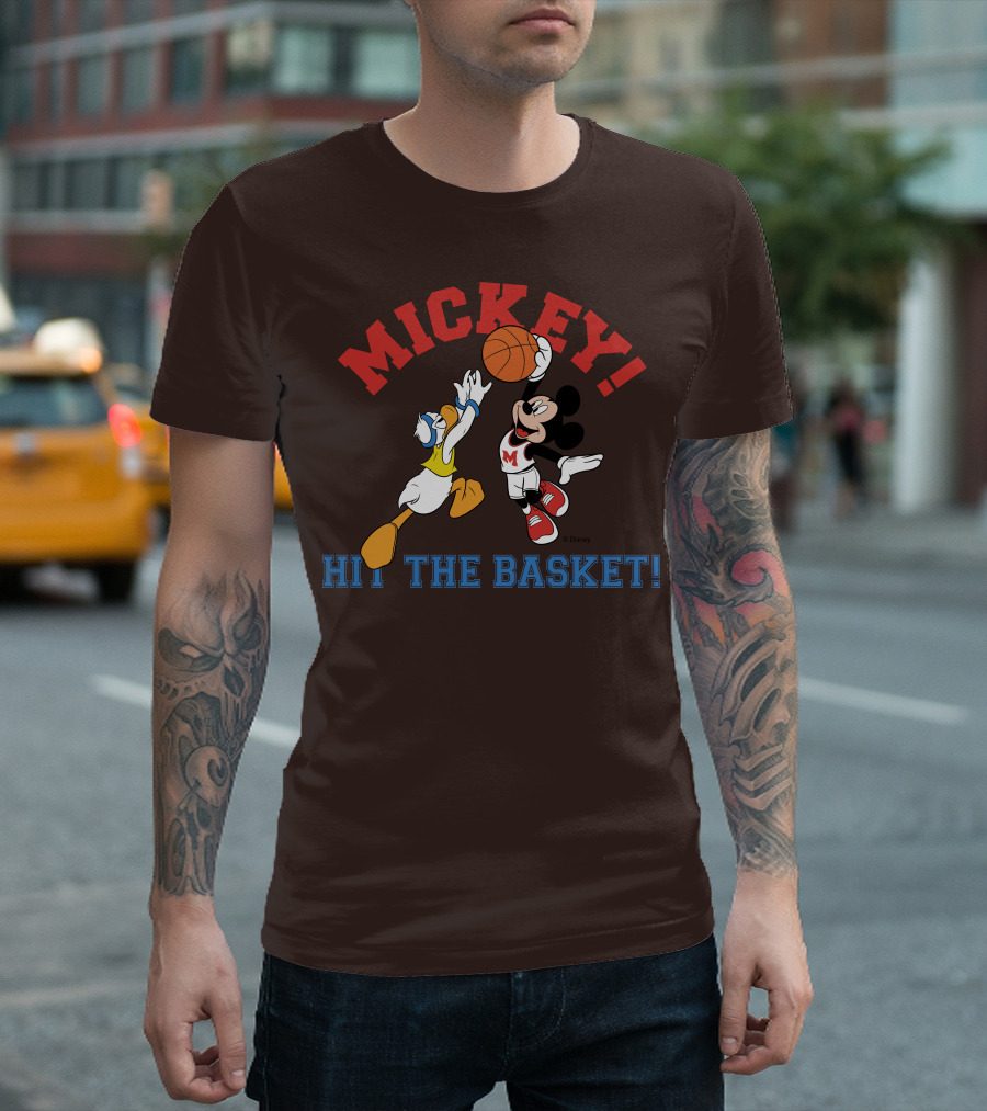 Mickey Hit the Basket Basketball Challenge T-Shirt