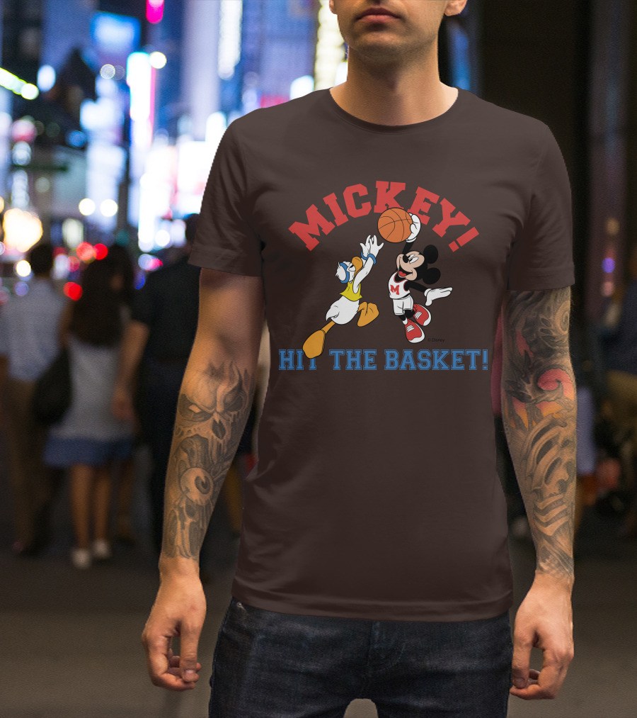 Mickey Hit The Basket Basketball Challenge T-Shirt