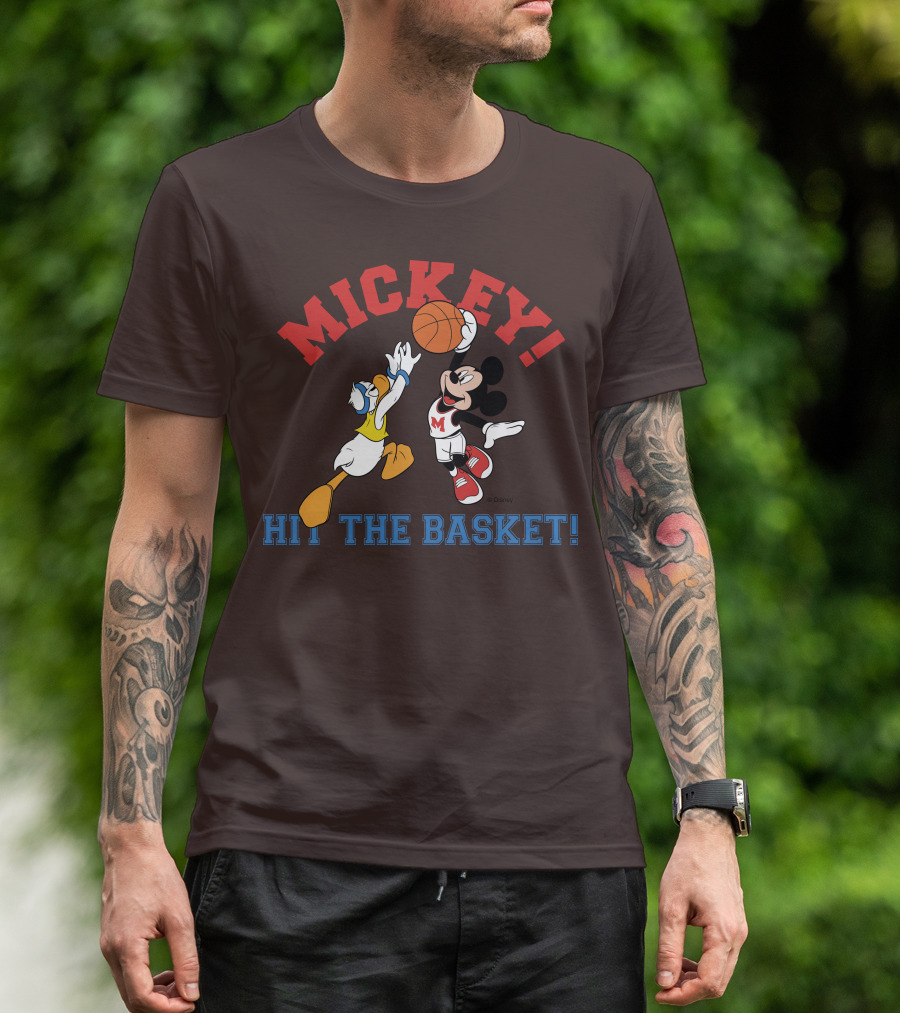 Mickey Hit The Basket Basketball Challenge T-Shirt
