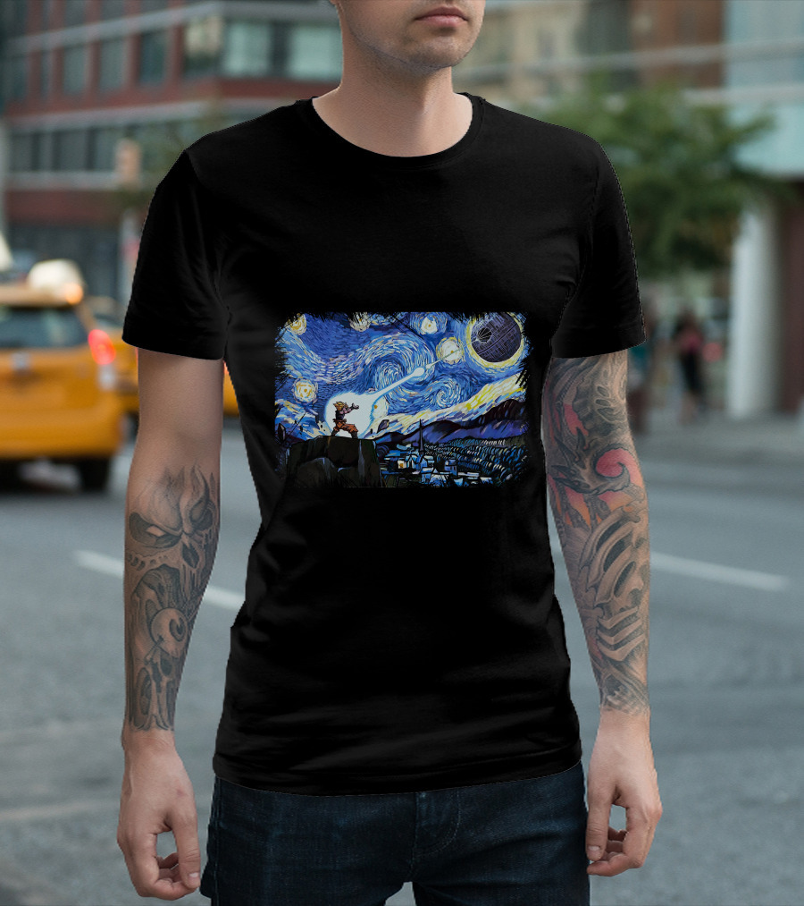 Van Gogh-Ku Starry Night Fusion Battle T-Shirt