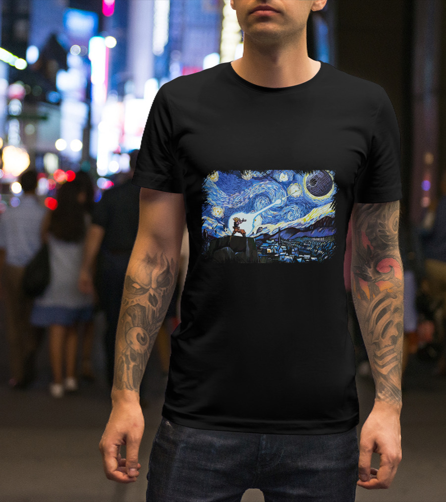 Van Gogh-Ku Starry Night Fusion Battle T-Shirt