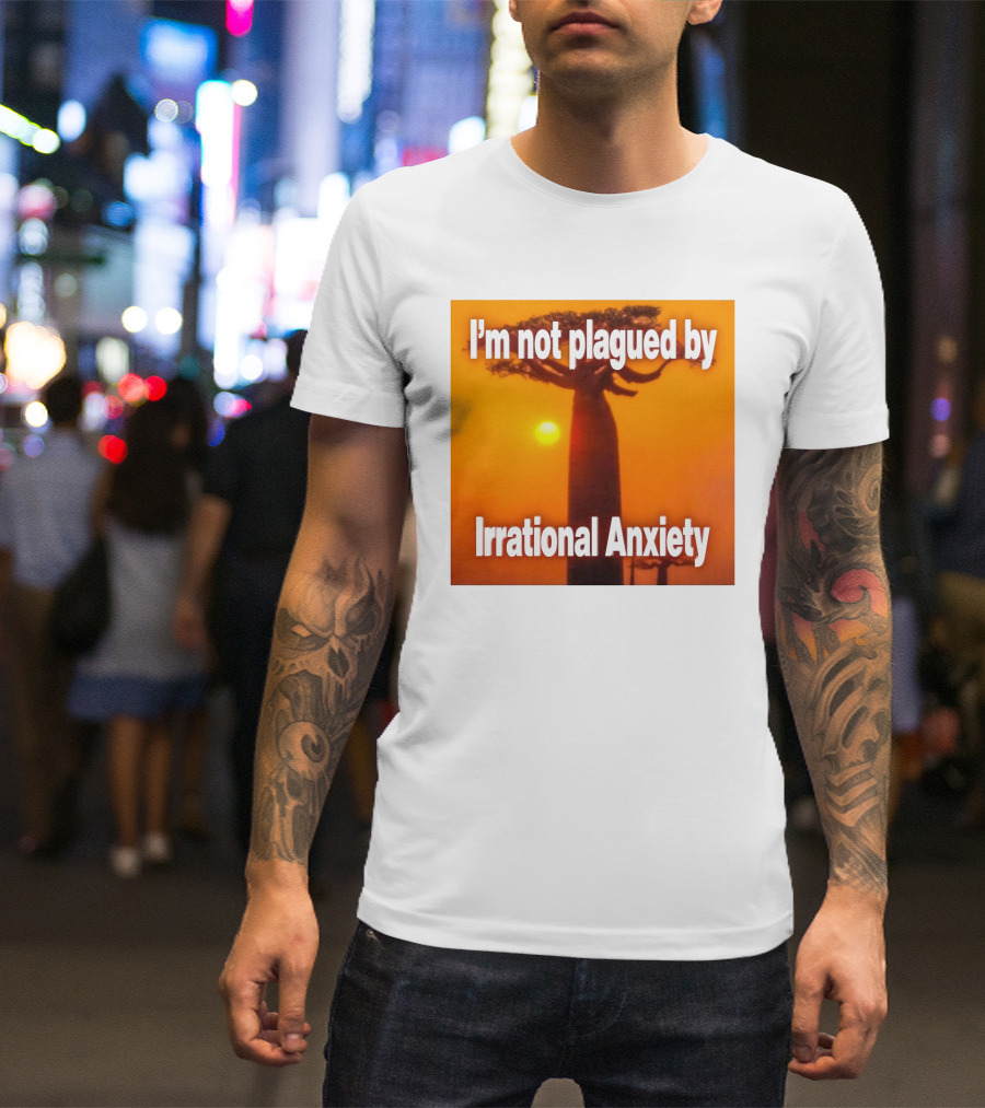 Imbuggyhear Global Self Hypnosis I'm Not Plagued By Irrational Anxiety Baobab Tree Sunset T-Shirt
