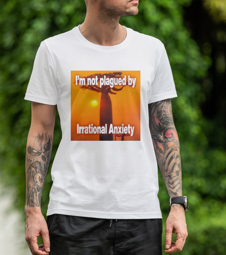 Imbuggyhear Global Self Hypnosis I'm Not Plagued By Irrational Anxiety Baobab Tree Sunset T-Shirt
