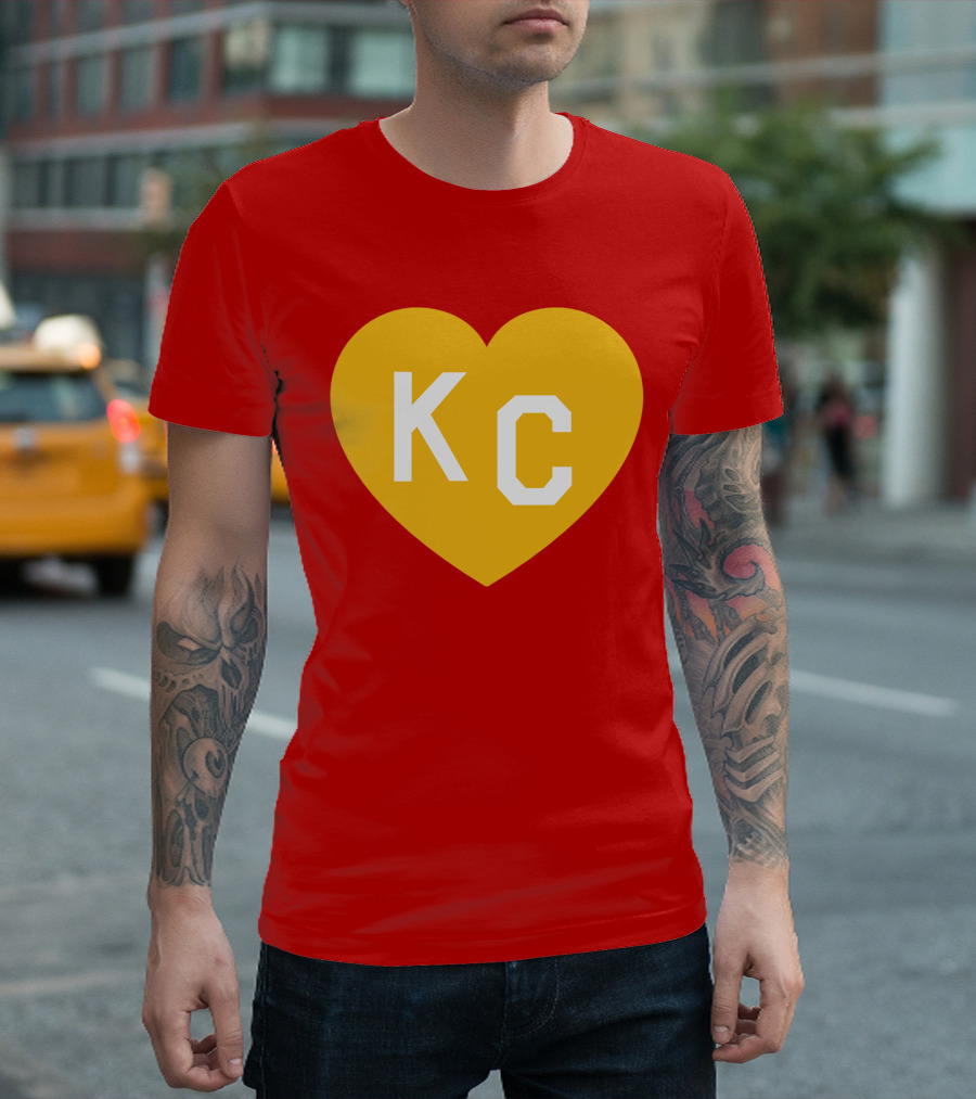 Mishacollinscloset Charlie Hustle Red And Gold KC Heart T-Shirt
