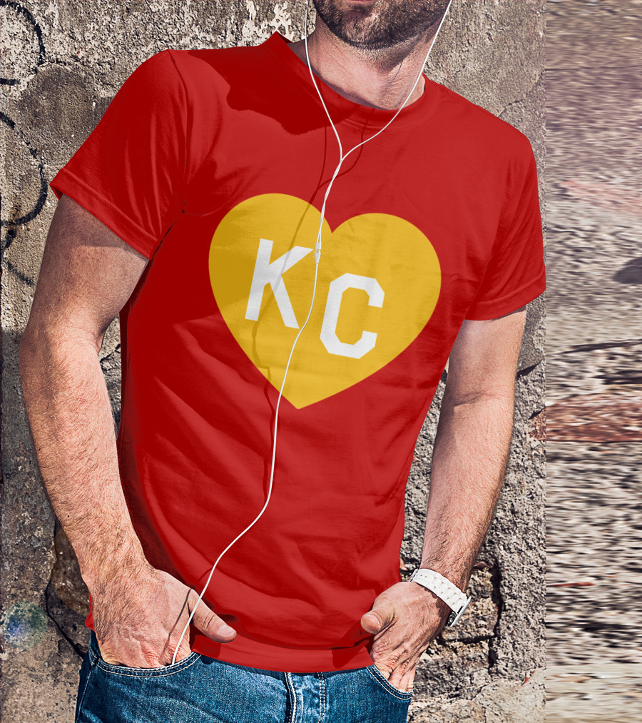 Mishacollinscloset Charlie Hustle Red And Gold KC Heart T-Shirt