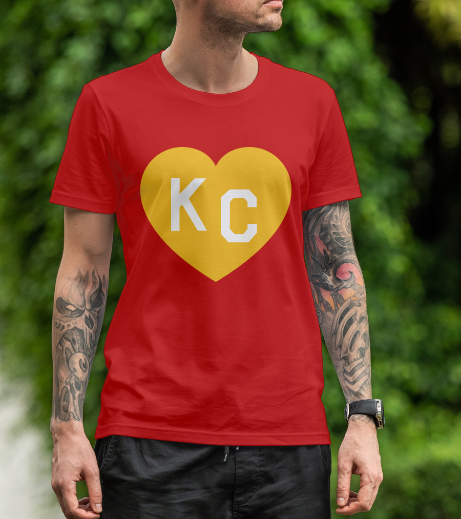 Mishacollinscloset Charlie Hustle Red And Gold KC Heart T-Shirt