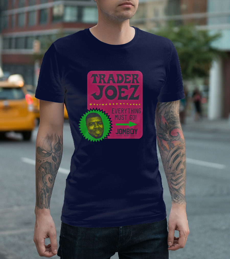 Jomboy Media Shop Trader Joez Everything Must Go Joez McFly Dominican Republic Flag T-Shirt