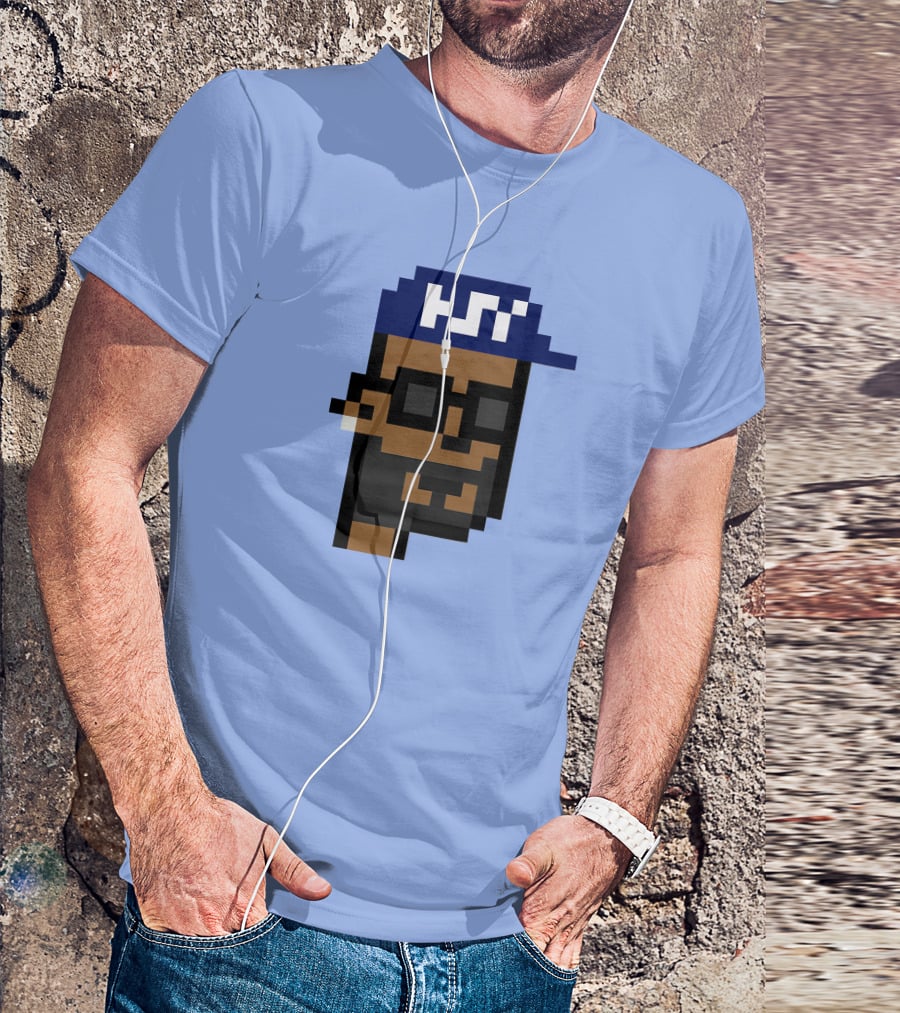 Open Sea Store Citipunk 0003 Julia NFT Pixel Art Character With Blue Cap And Glasses T-Shirt