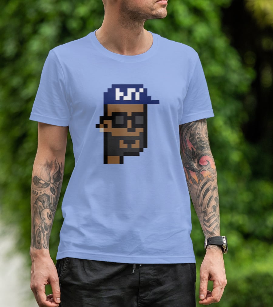 Open Sea Store Citipunk 0003 Julia NFT Pixel Art Character With Blue Cap And Glasses T-Shirt