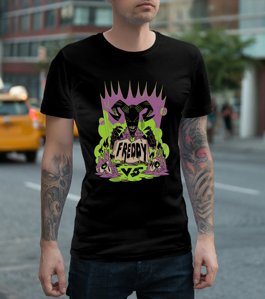 Skulls Devils Freddy VS Marie Enger Horned Creature Duel T-Shirt