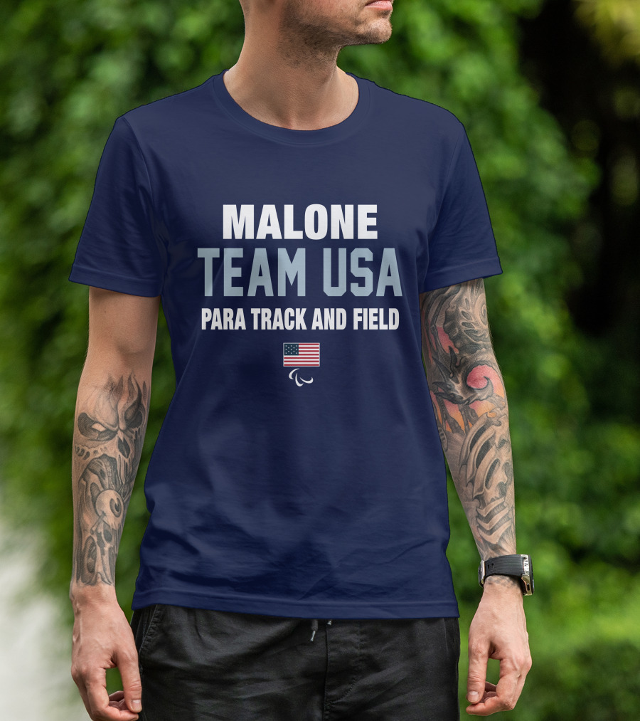 Malone Team USA Para Track And Field Flag T-Shirt