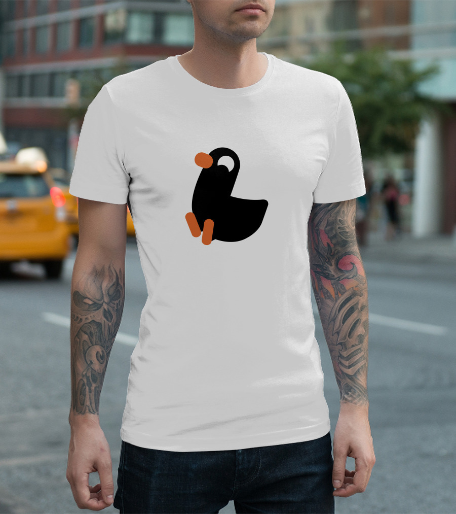 Kurzgesagt Merch Duck Iconic Black and Orange T-Shirt