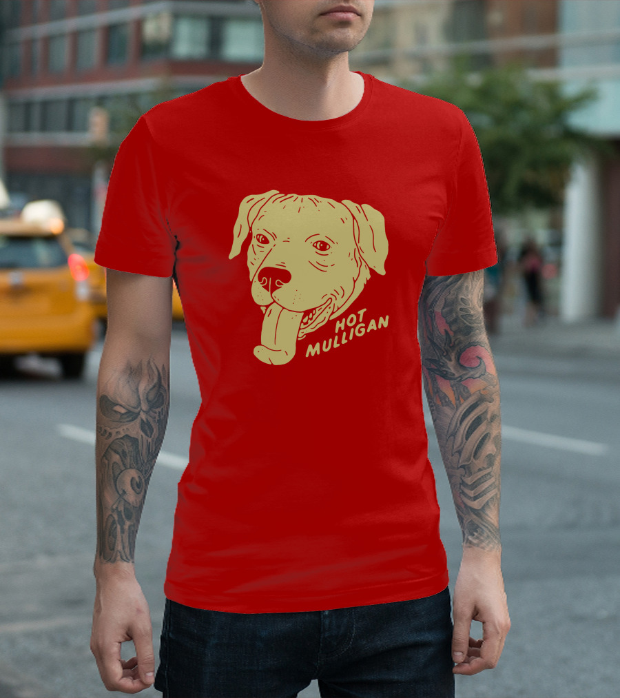 Hot Mulligan Panting Dog Red T-Shirt
