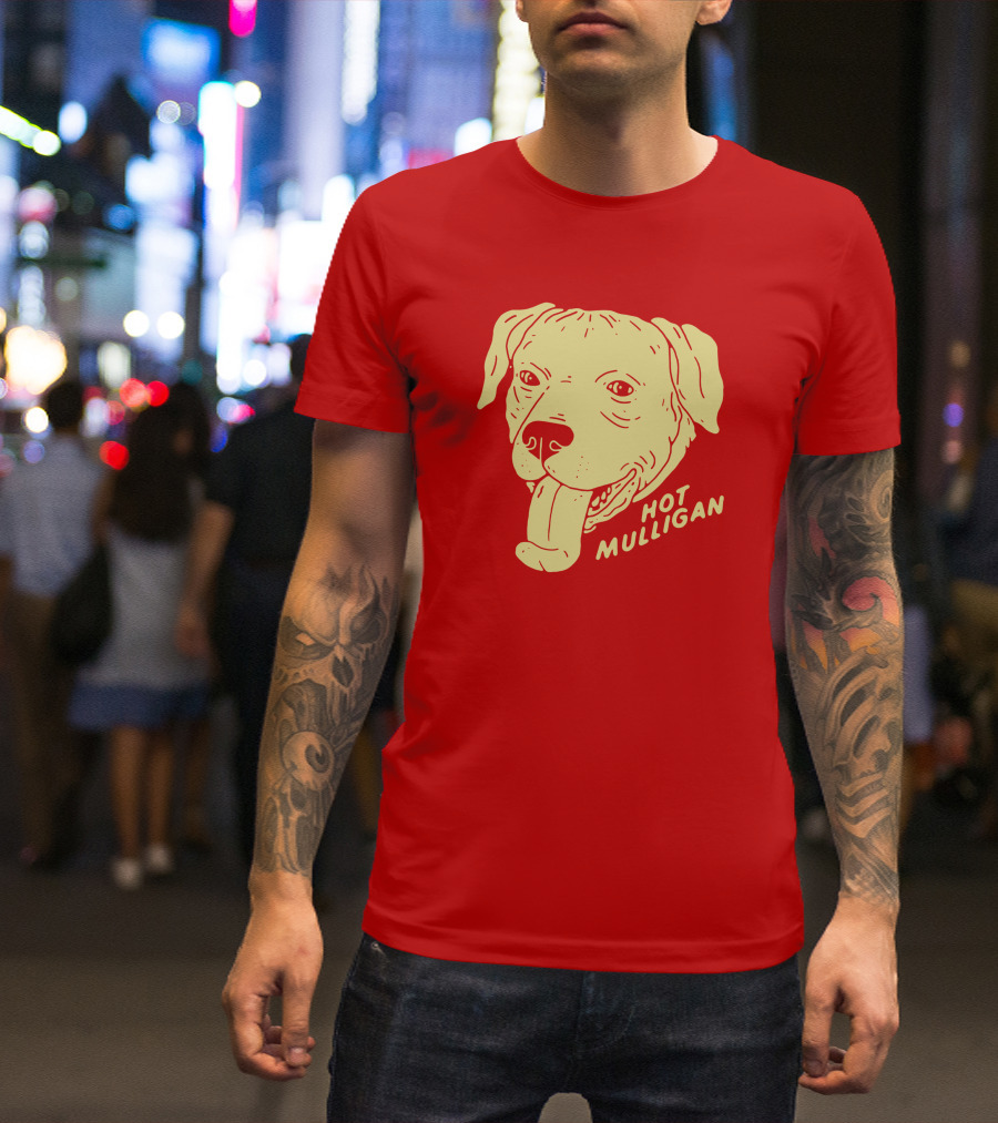 Hot Mulligan Panting Dog Red T-Shirt