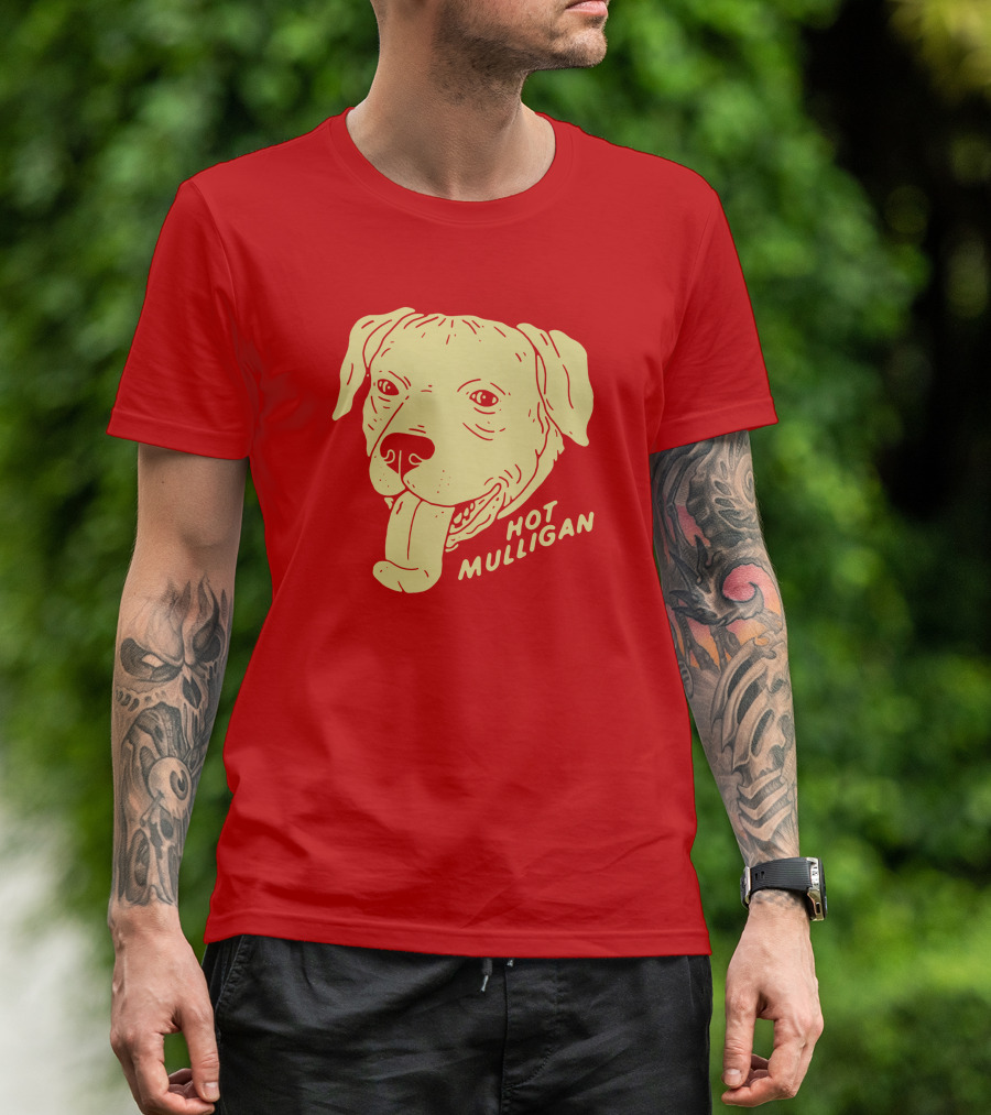 Hot Mulligan Panting Dog Red T-Shirt