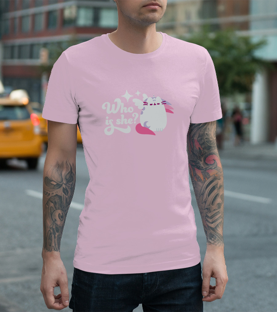 Who Is She Super Pusheenicorn Pusheen The Cat T-Shirt