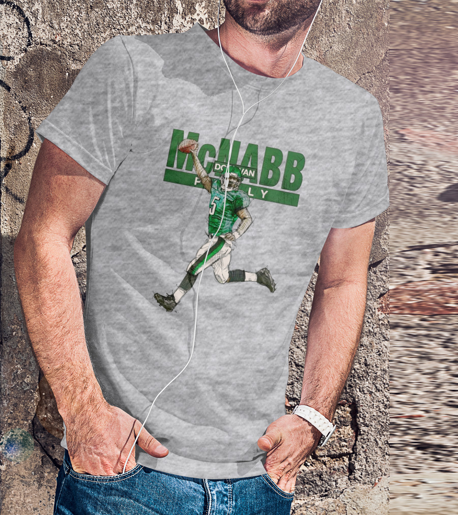 Donovan McNabb Philly Football Green Number 5 Drawing T-Shirt