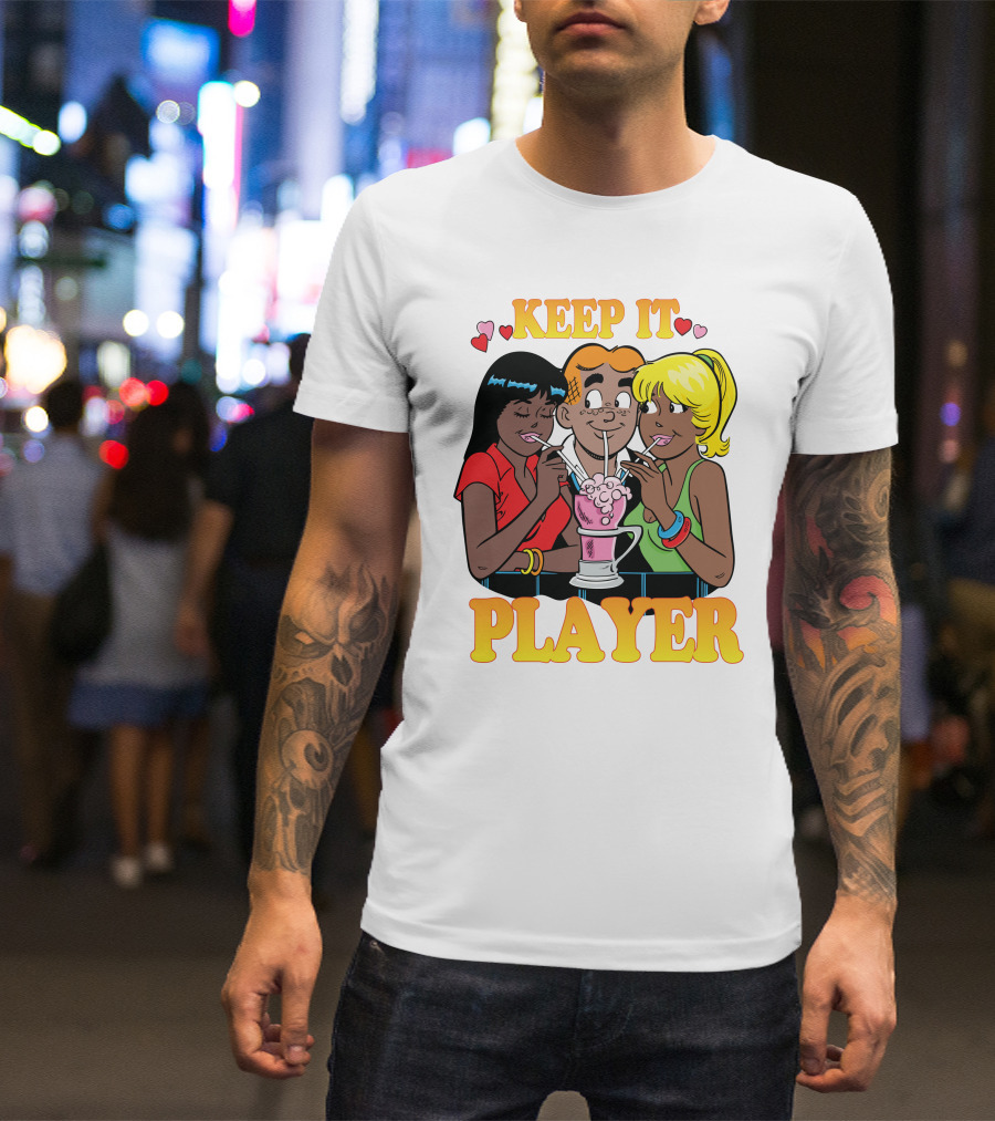 Archie Comics Betty And Veronica Keep It Player Milkshake Scene T-Shirt