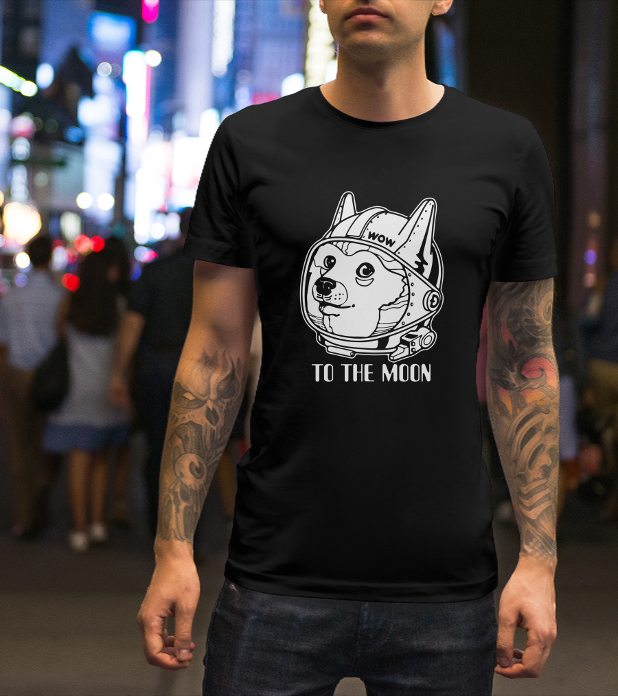 Wow Doge To The Moon Shiba Astrodoge T-Shirt