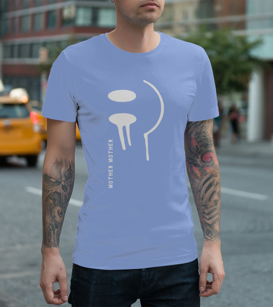 Mother Mother Merch Smiley Dripping Face Blue T-Shirt