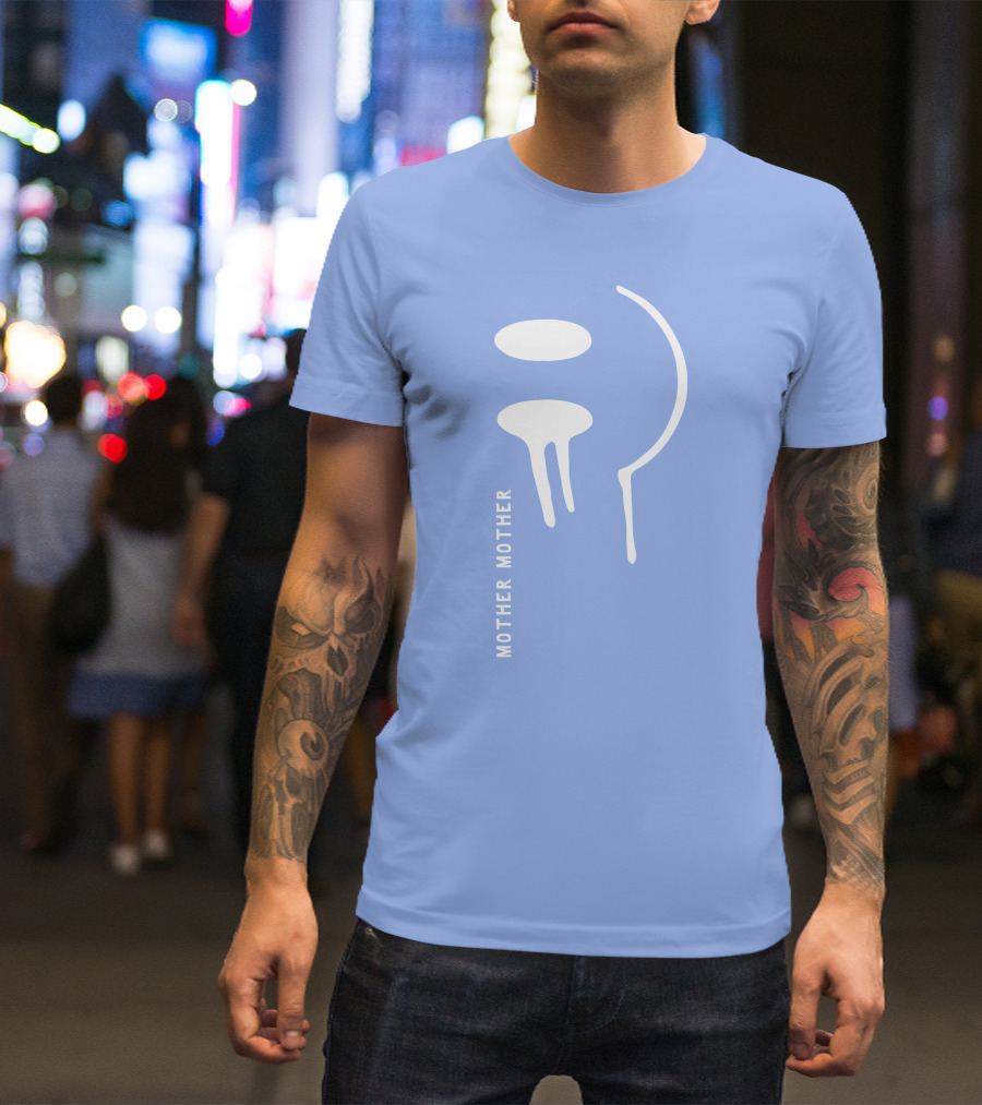 Mother Mother Merch Smiley Dripping Face Blue T-Shirt