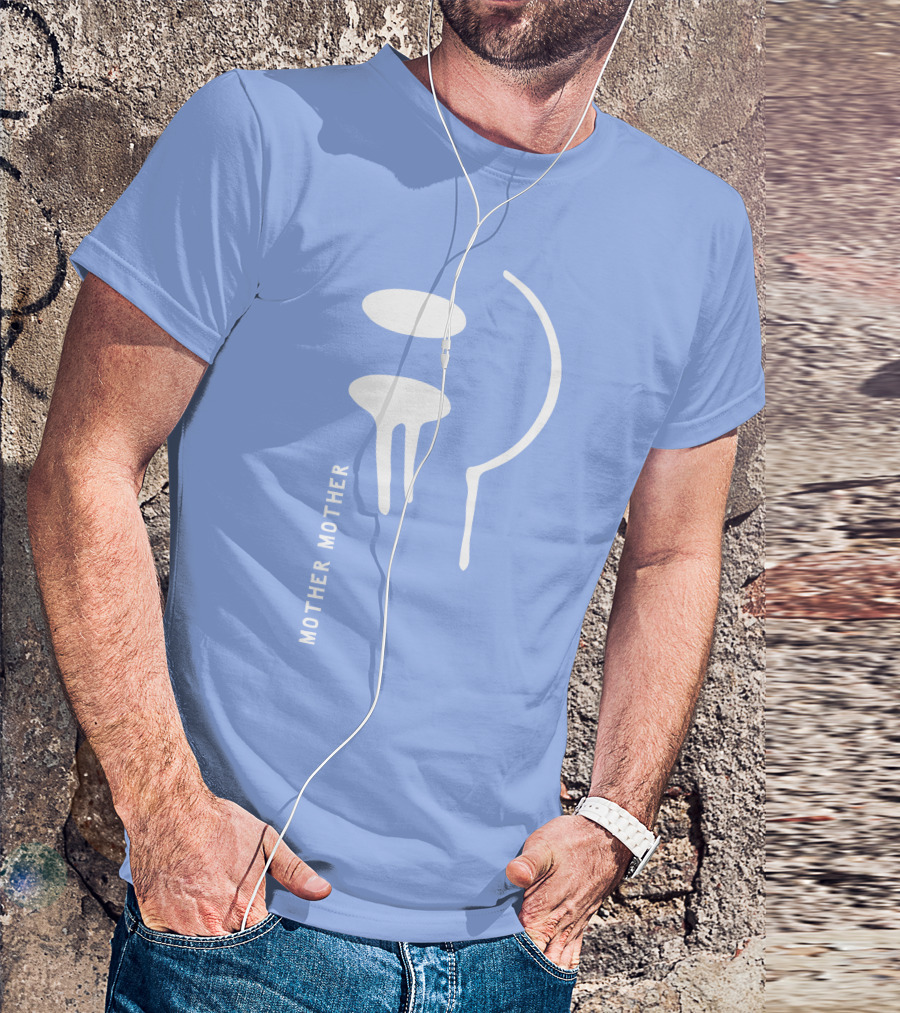 Mother Mother Merch Smiley Dripping Face Blue T-Shirt