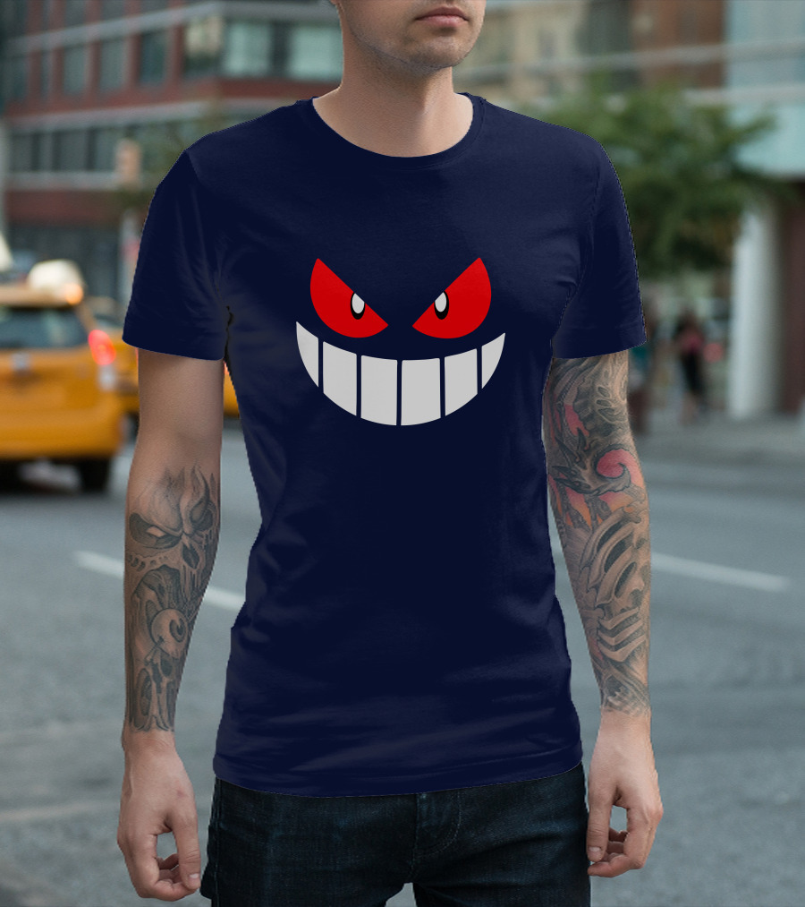 Gengar Pokemon Eyes Grinning Face Red Eyes White Teeth T-Shirt
