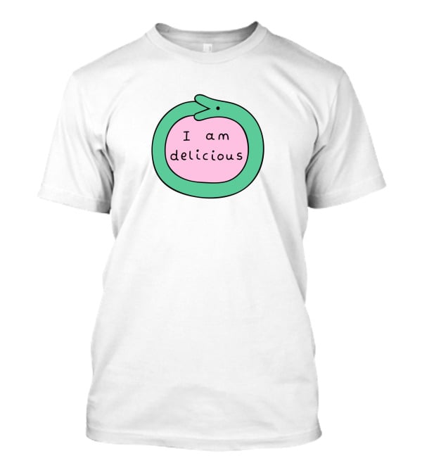 Alex Norris The Oh No Shop Self-Love Snake I Am Delicious Green T-Shirt