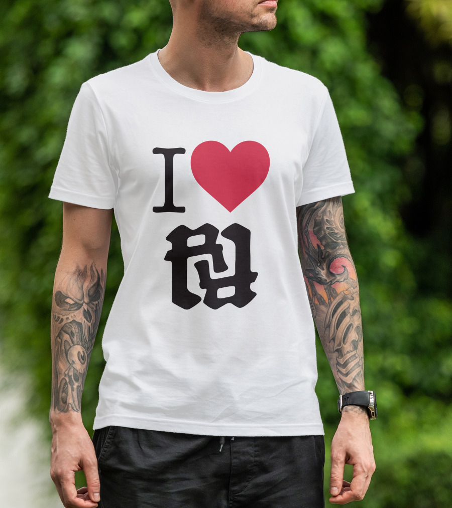 Kankan I Love RR Kanji Heart T-Shirt