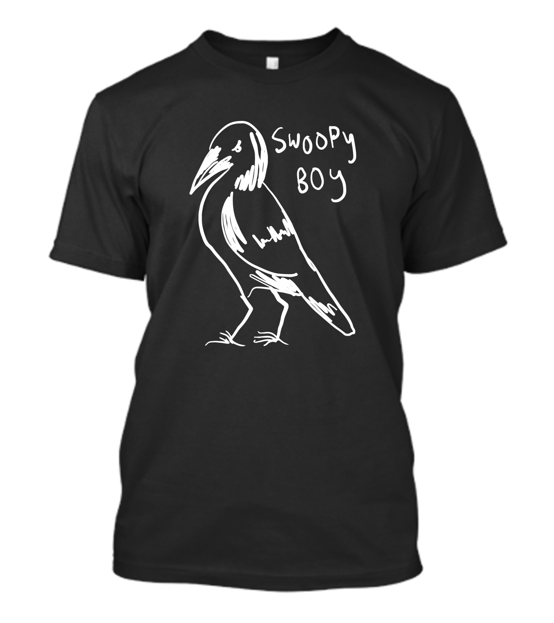 Mrs Legend Swoopy Boy Bird Sketch White T-Shirt