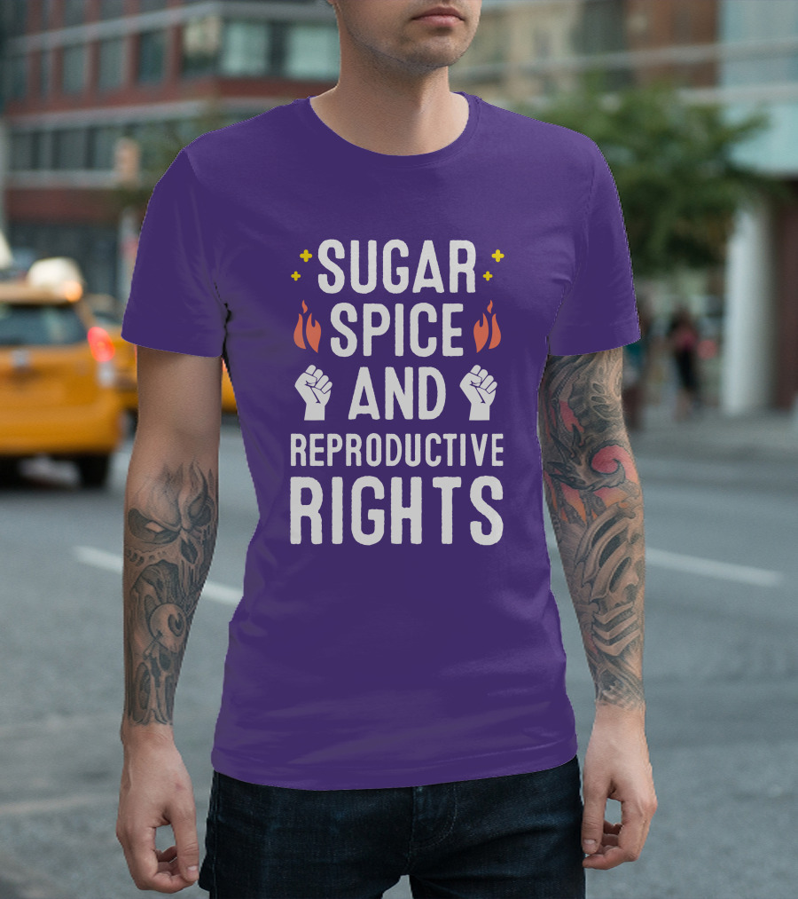 SirKatelyn Sugar Spice and Reproductive Rights Fist and Flame T-Shirt
