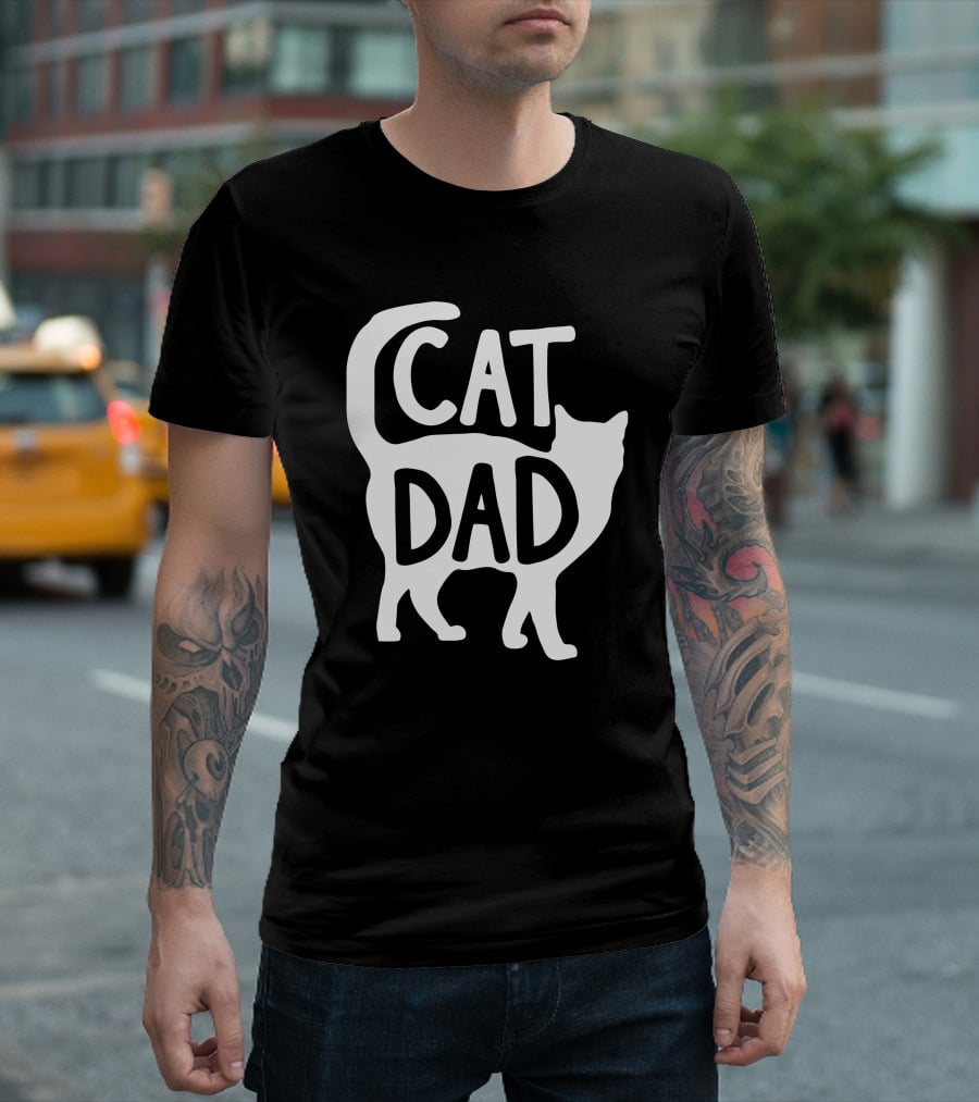 Red In Pa 3 Cat Dad Fathers Day Christmas Cat Dad T-Shirt