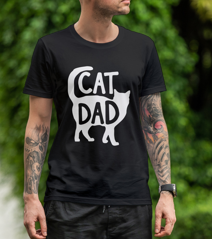 Red In Pa 3 Cat Dad Fathers Day Christmas Cat Dad T-Shirt