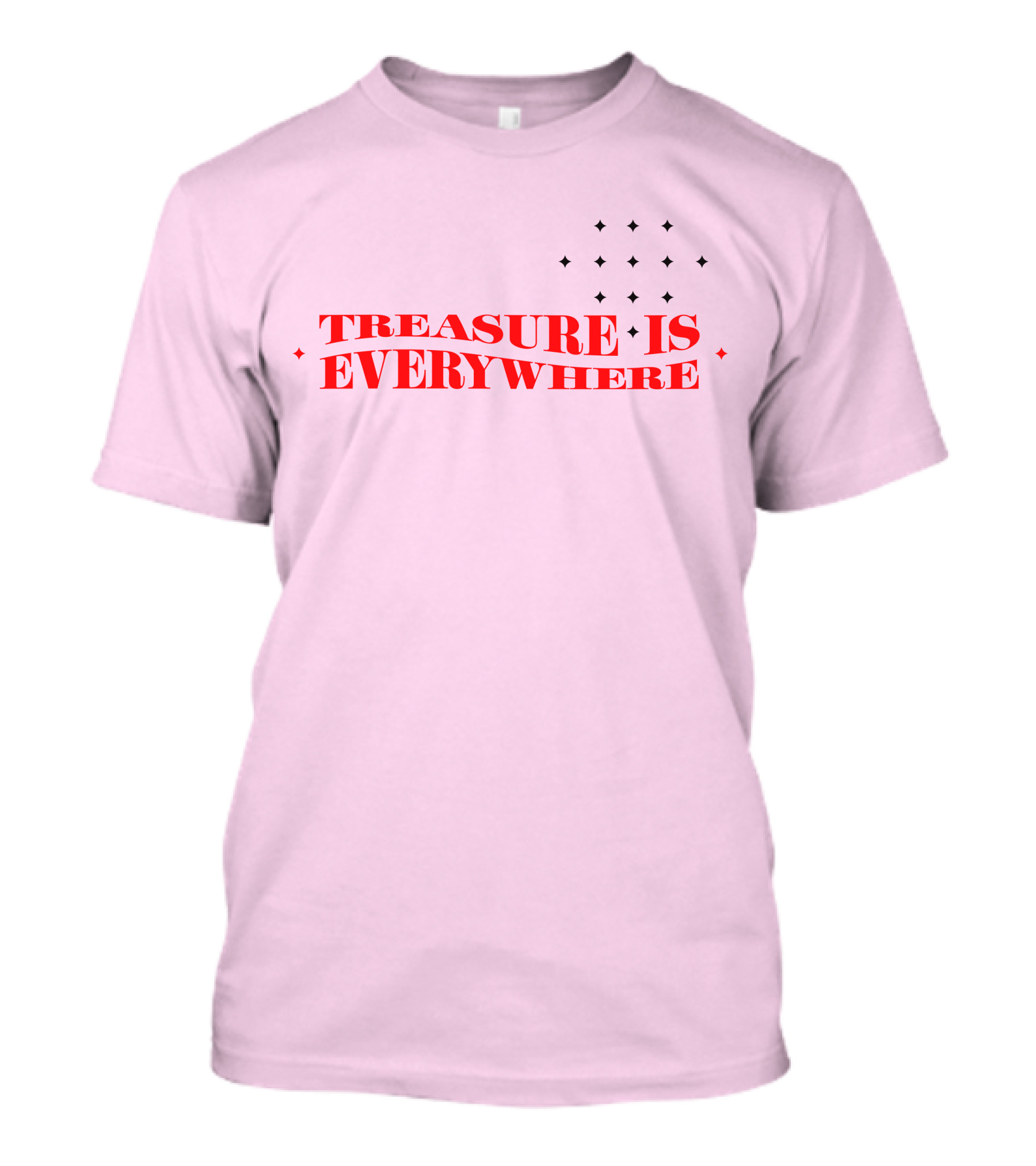 Junkyu Treasure Is Everywhere Pink And Red Text With Stars T-Shirt
