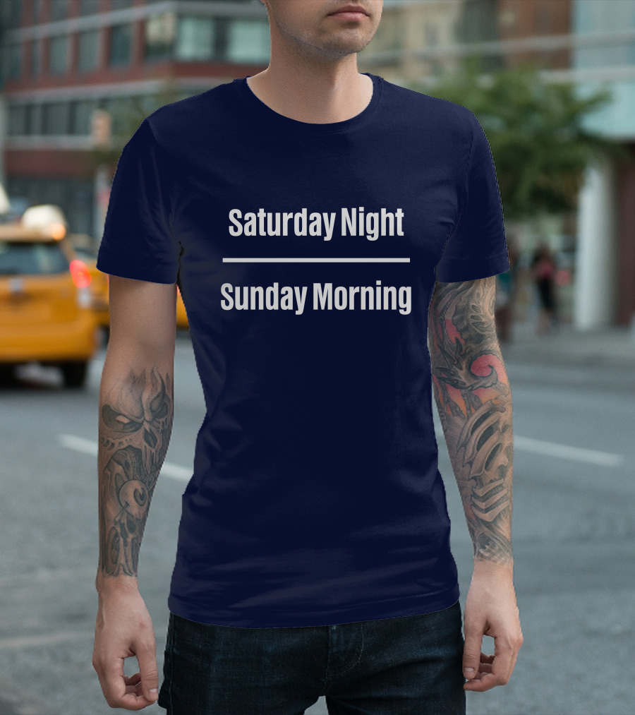 Saturday Night Sunday Morning Thin Line Back To The Island T-Shirt