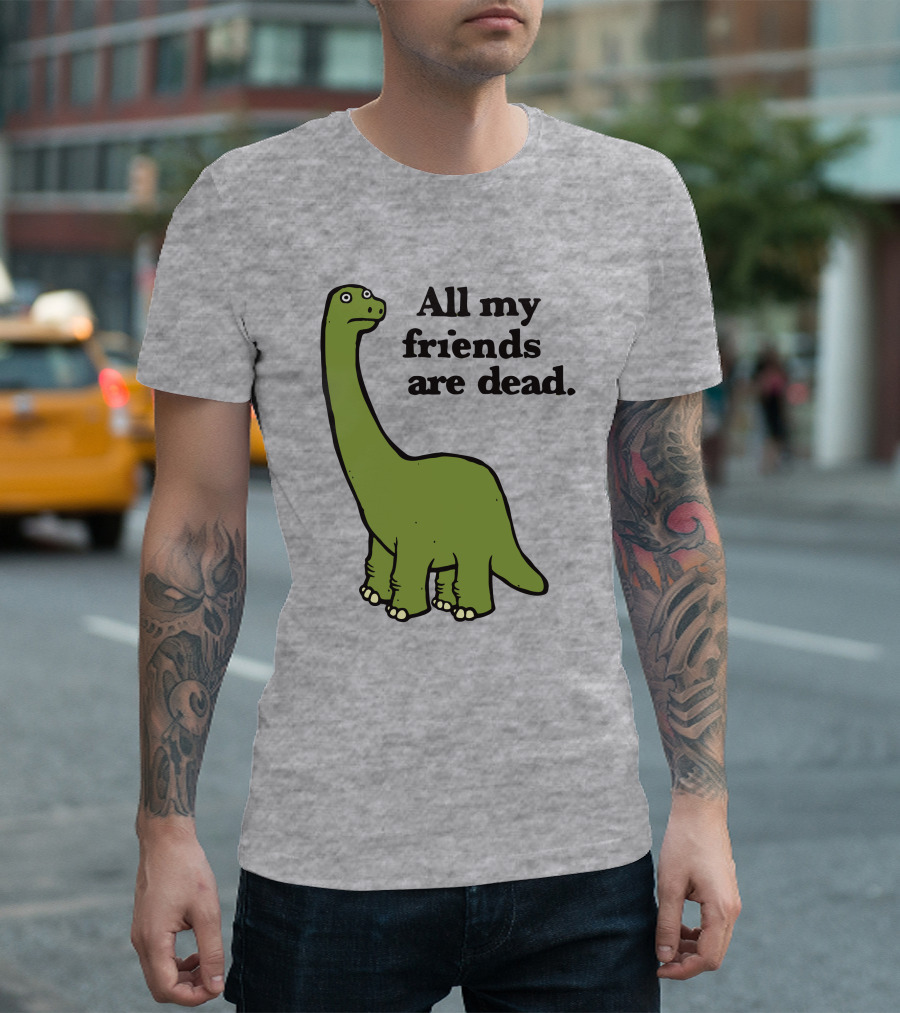 All My Friends Are Dead Dinosaur Gofroles Ripple Junction T-Shirt