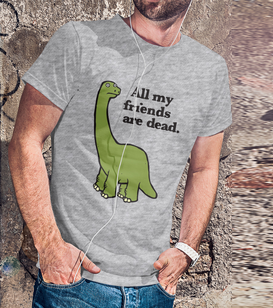 All My Friends Are Dead Dinosaur Gofroles Ripple Junction T-Shirt