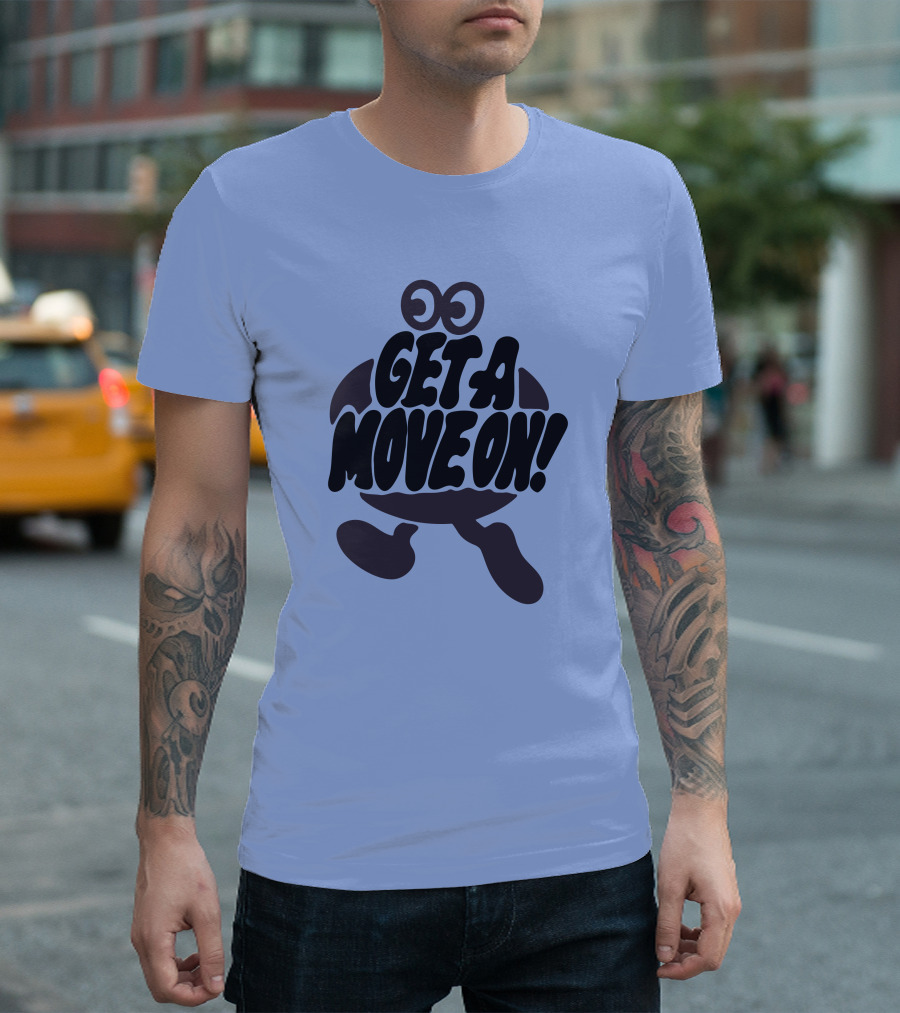 Jahdiary Get A Move On Playful Running Character T-Shirt